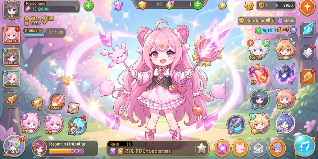 Tampilan utama game dengan karakter menarik.