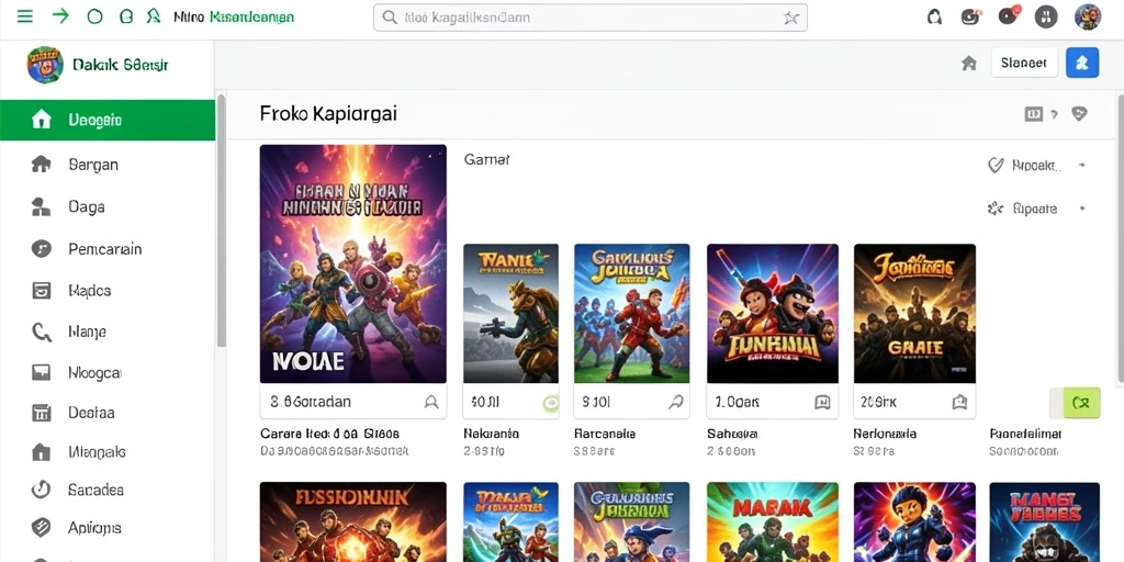 Tampilan menu utama yang menarik dan mudah dinavigasi.