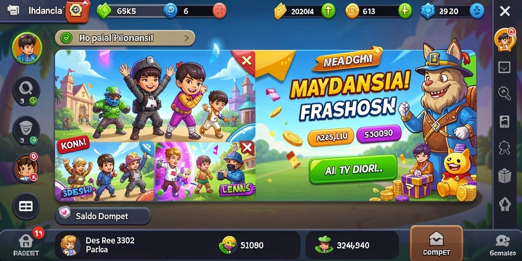 Screenshot menampilkan antarmuka permainan yang menarik dan mudah digunakan.